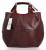 Kožené kabelka shopper bag Vittoria Gotti bordová VG804